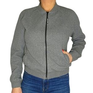 Body Glove Full Zip Medium Bomber Jacket Grey Cotton Mix
